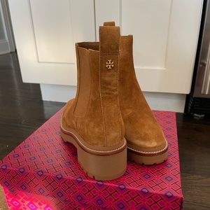 Tory Burch Tan Lug Sole Bootie
